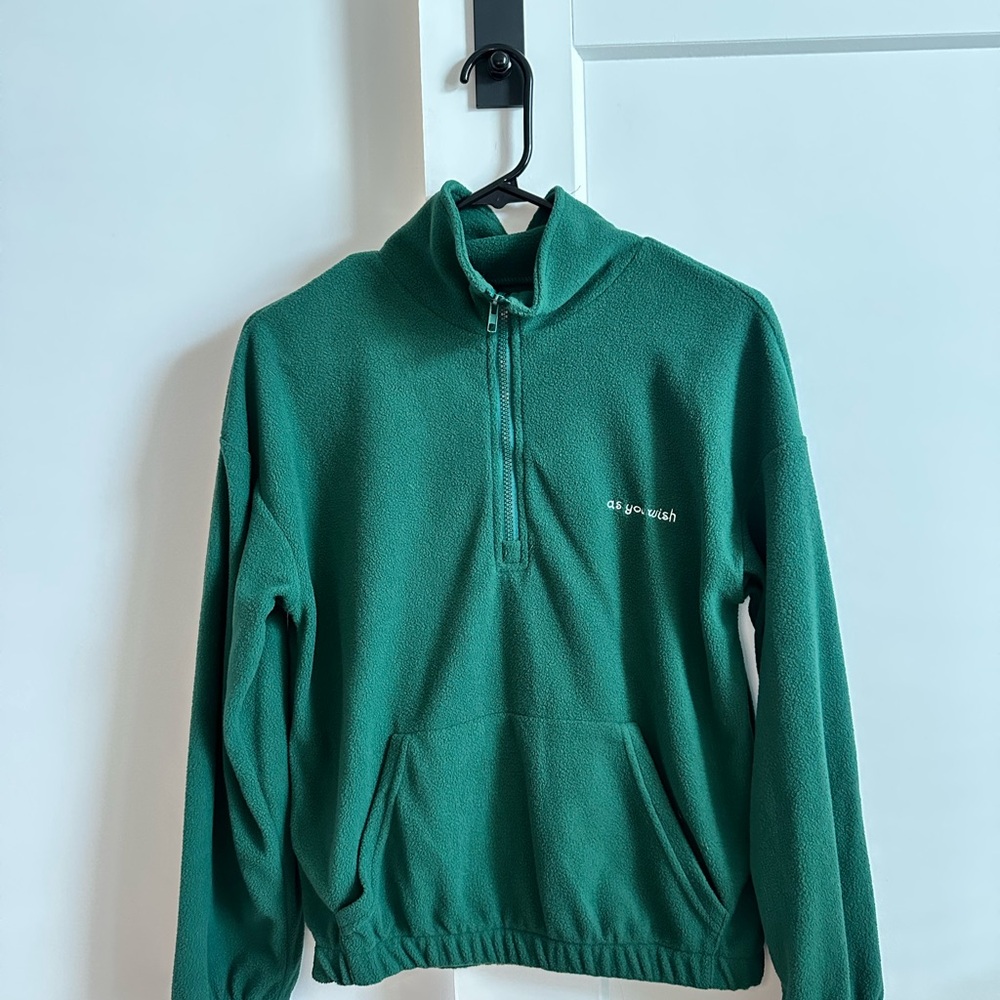 Green Quarter-Zip Pullover